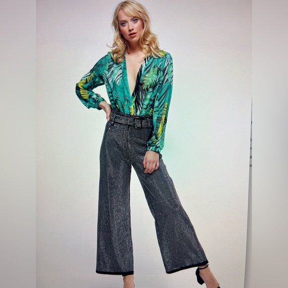 NWT Tropical Green WHY Wrapped Skirt and bodysuit Set XL - Picture 15 of 15